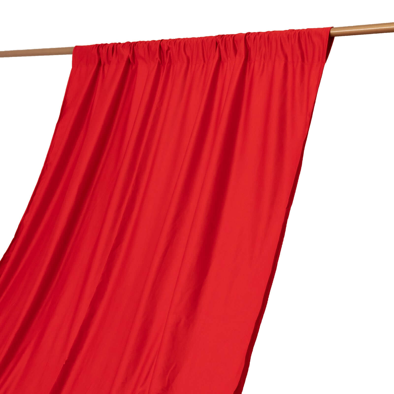 Red Scuba Polyester Event Curtain Drapes, Durable Flame Resistant Backdrop Event Panel Wrinkle Free with Rod Pockets - 5ftx14ft - Bell Racket Store