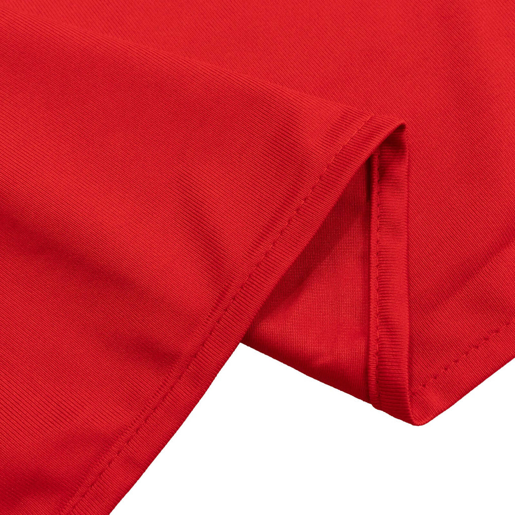 Red Scuba Polyester Event Curtain Drapes, Durable Flame Resistant Backdrop Event Panel Wrinkle Free with Rod Pockets - 5ftx14ft - Bell Racket Store