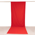 Red Scuba Polyester Event Curtain Drapes, Durable Flame Resistant Backdrop Event Panel Wrinkle Free with Rod Pockets - 5ftx14ft - Bell Racket Store