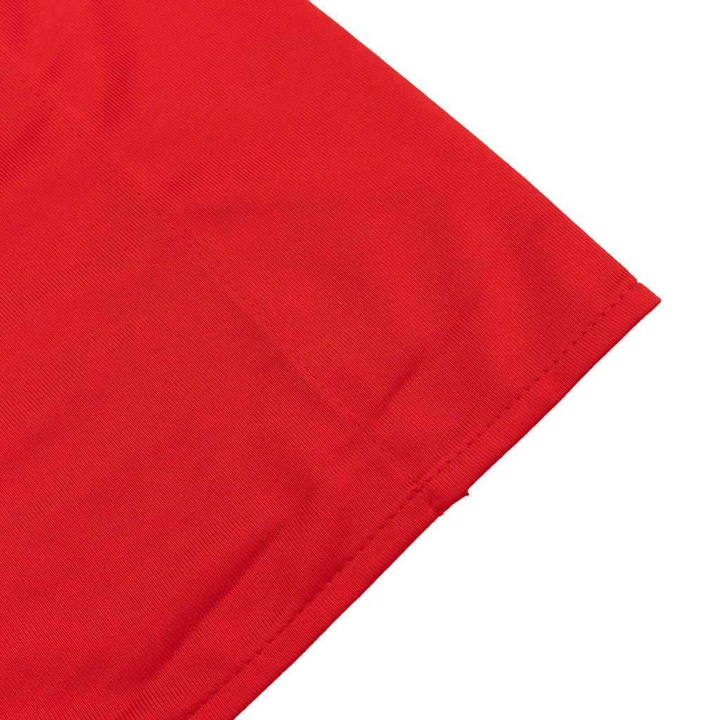 Red Scuba Polyester Event Curtain Drapes, Durable Flame Resistant Backdrop Event Panel Wrinkle Free with Rod Pockets - 5ftx14ft - Bell Racket Store
