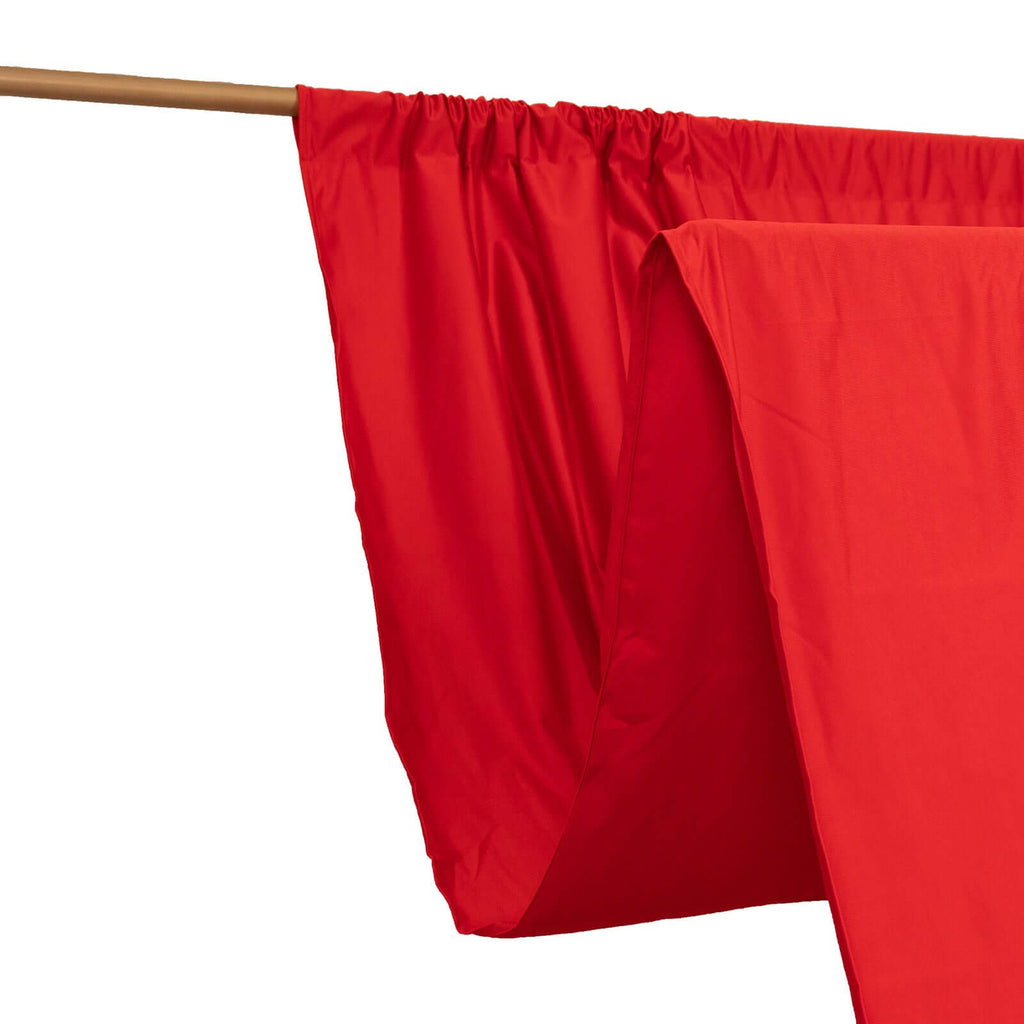 Red Scuba Polyester Event Curtain Drapes, Durable Flame Resistant Backdrop Event Panel Wrinkle Free with Rod Pockets - 5ftx14ft - Bell Racket Store