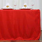 Fitted Polyester 72"x30" Rectangle Tablecloth Red - Durable and Easy to Maintain Table Cover