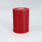 6"x100 Yards Red Tulle Fabric Bolt, Sheer Fabric Spool Roll For Crafts