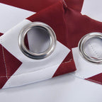 2 Pack White Burgundy Chevron Print Thermal Blackout Window Curtain Grommet Panels, Noise Canceling Curtains - 52"x108"