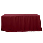 Fitted Polyester 96"x30" Rectangle Tablecloth Burgundy - Durable and Easy to Maintain Table Cover