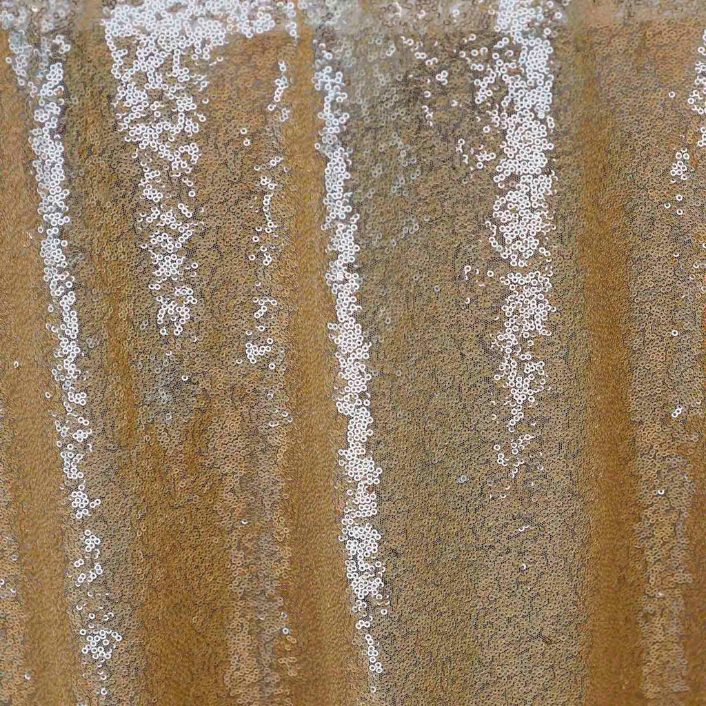 Sequin 132" Round Tablecloth Champagne - Seamless Dazzling Table Cover