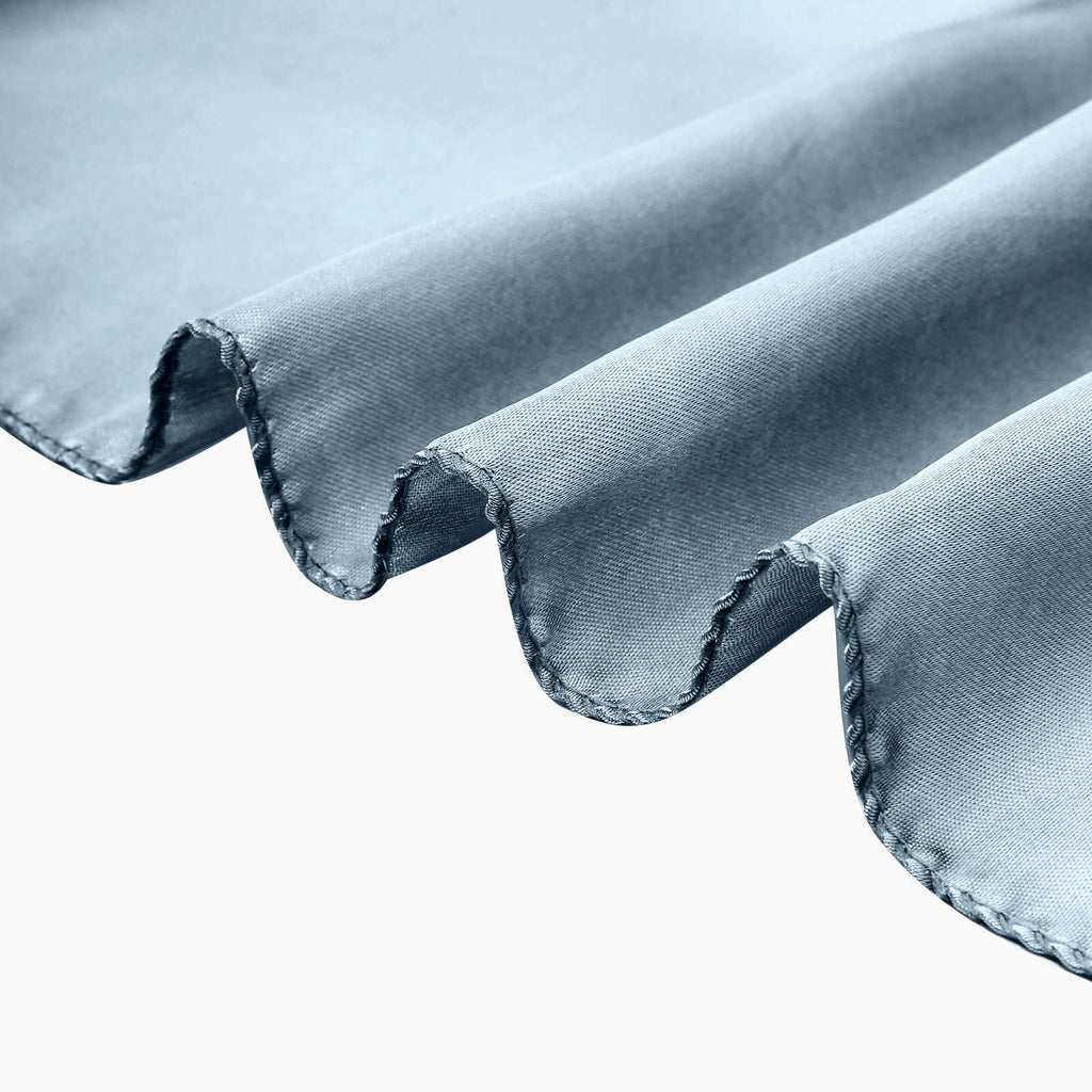 Satin Chair Cover Self-Tie Universal Design Dusty Blue - Durable Slip-On Cover for Folding, Dining, Banquet & Standard Chairs