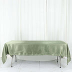 Satin Rectangular 60"x102" Tablecloth Dusty Sage Green - Smooth and Lustrous Table Cover