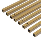 2-Pack Wedding Flower Stand Gold Metal Geometric Column Frame Rectangular - Versatile Floral Pedestal for Sophisticated Arrangements 12"