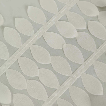 Taffeta 120" Round Tablecloth Ivory | 3D Leaf Petal Design Seamless Table Cover