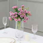 2 Pack 12" Lavender Lilac Artificial Open Rose Flower Arrangements, Small Faux Floral Bouquets