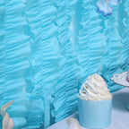 3 Pack 28ft Light Blue Ruffled Paper Streamer Rolls, Crepe Tissue Party Decorations