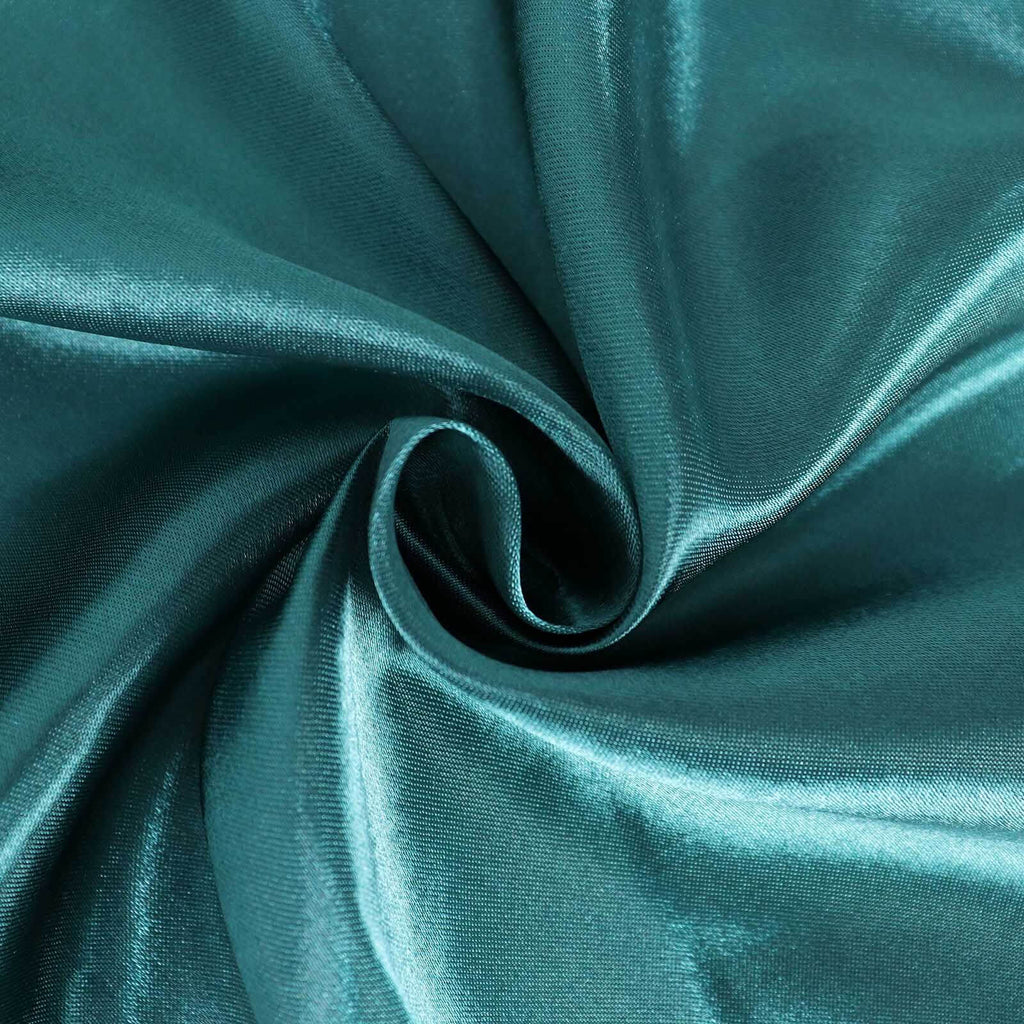 Satin 120" Round Tablecloth Peacock Teal - Stylish Seamless Table Cover