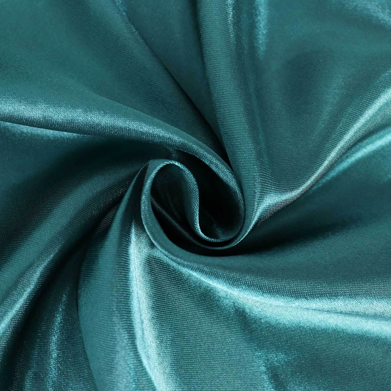 Satin 120" Round Tablecloth Peacock Teal - Stylish Seamless Table Cover