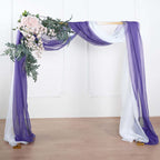 18ft Purple Sheer Organza Wedding Arch Drapery Fabric, Window Scarf Valance