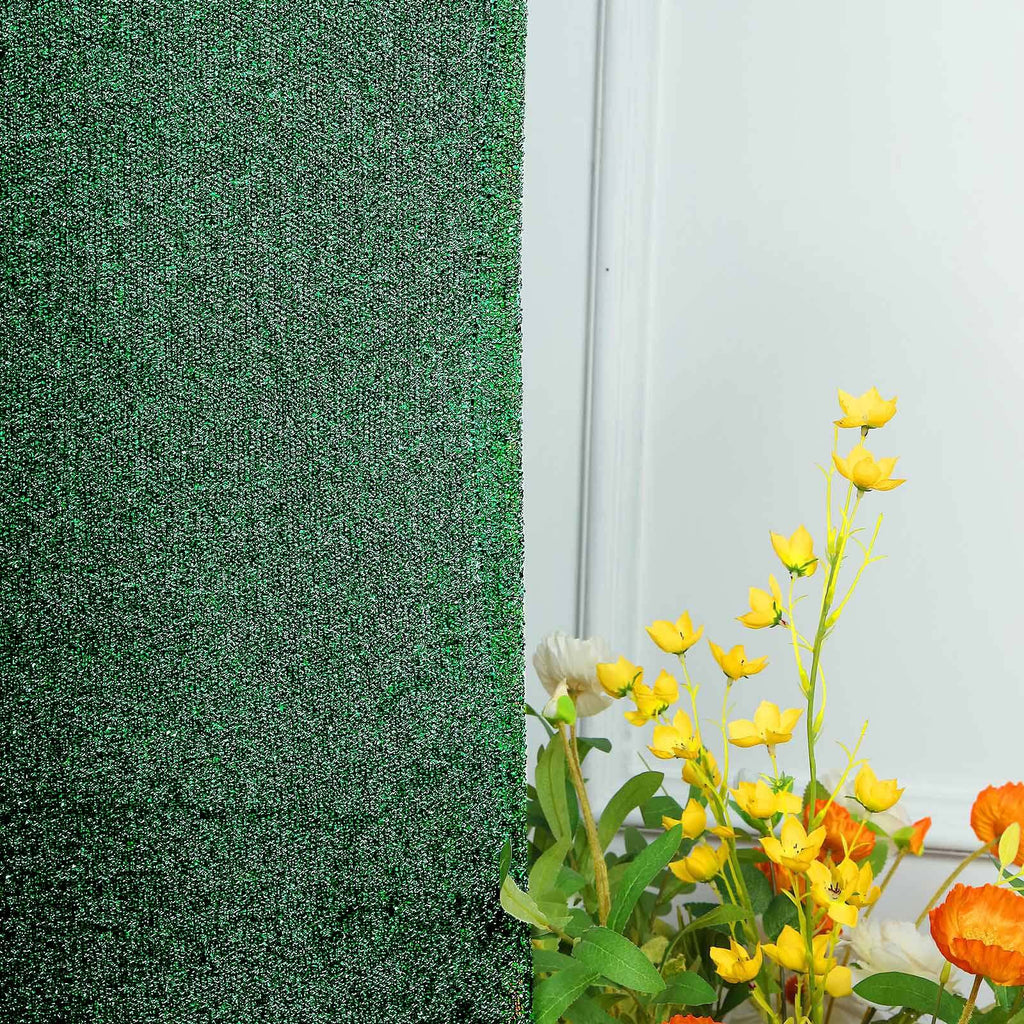 6ft Hunter Emerald Green Shimmer Tinsel Spandex Chiara Backdrop Stand Cover For Fitted Round Top Wedding Arch