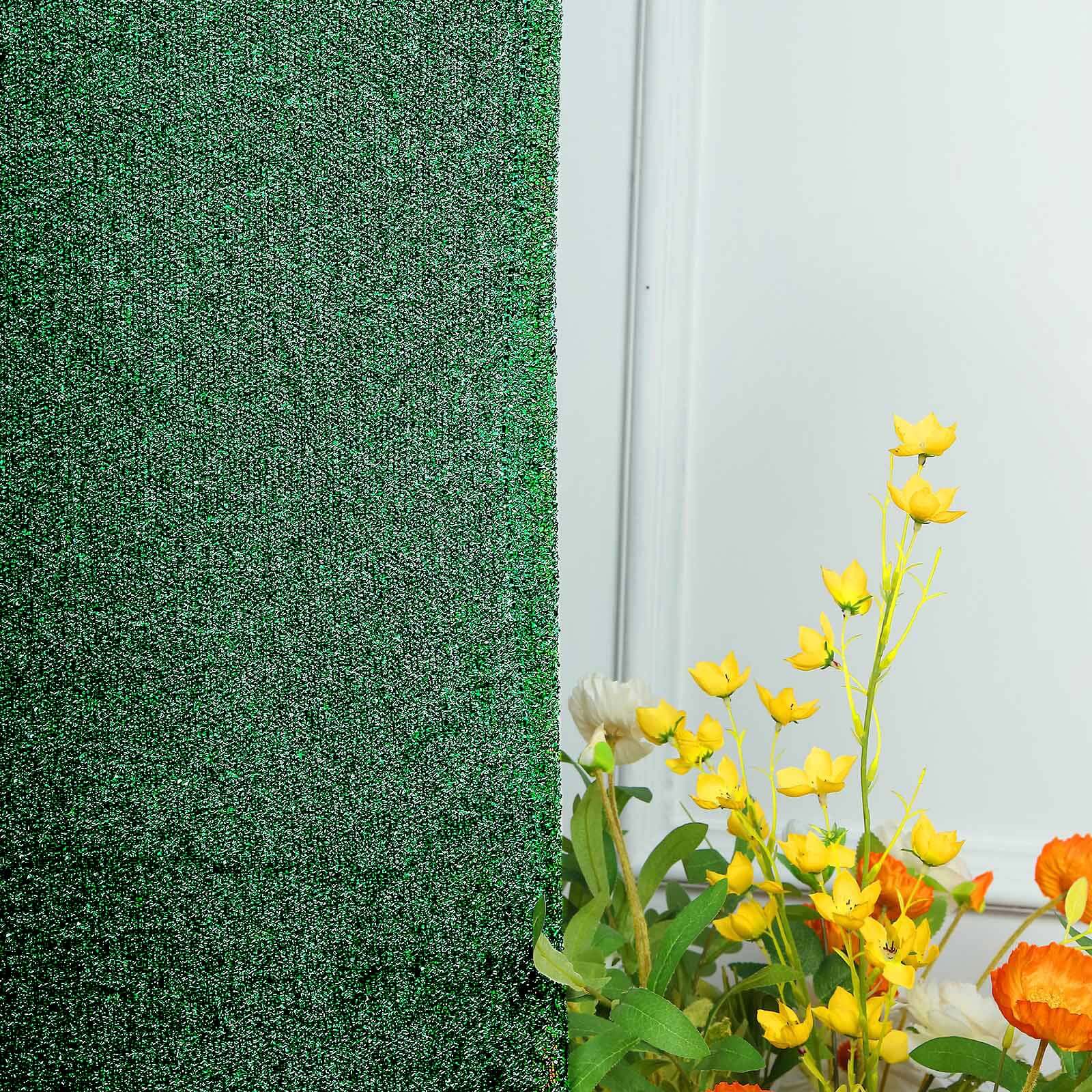 6ft Hunter Emerald Green Shimmer Tinsel Spandex Chiara Backdrop Stand Cover For Fitted Round Top Wedding Arch