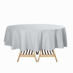 Polyester 90" Round Tablecloth Silver - Stain & Wrinkle-Resistant Table Cover