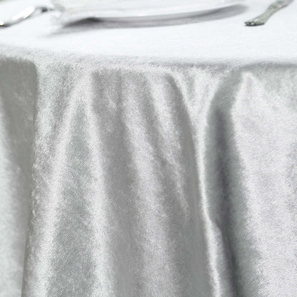Velvet 72"x72" Table Overlay Square Tablecloth Silver - Premium Soft Finish for Sophisticated Celebrations