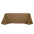 Polyester 90"x132" Rectangle Tablecloth Taupe - Seamless Wrinkle-Resistant Table Cover