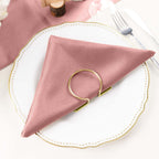 5 Pack Polyester 20"x20" Napkins Dusty Rose - Wrinkle Resistant & Easy Care Cloth Napkins