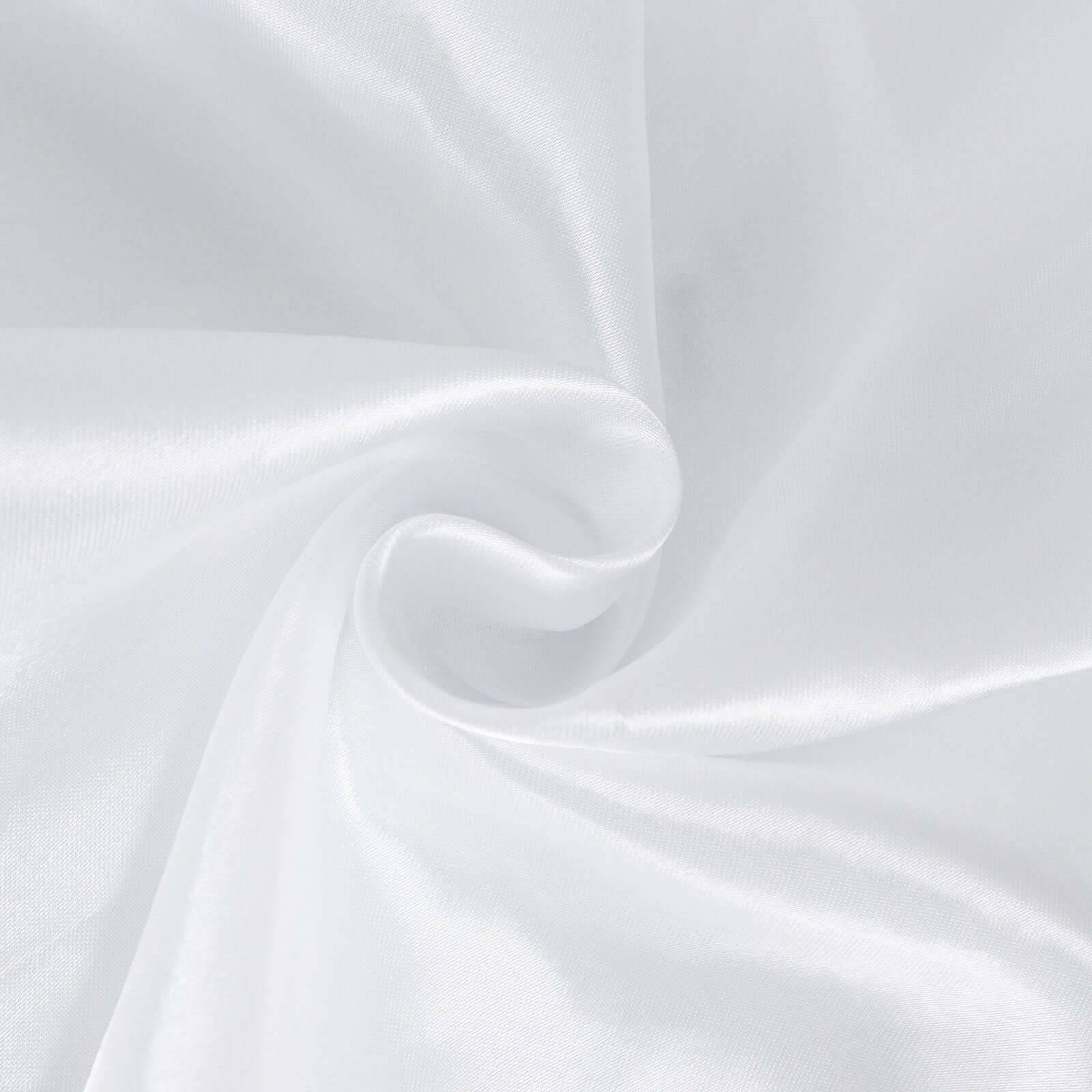 Satin 132" Round Tablecloth White - Stylish Seamless Table Cover for Weddings & Events