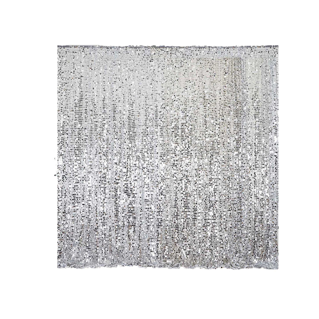 20ftx10ft Silver Big Payette Sequin Event Curtain Drapes, Backdrop Event Panel
