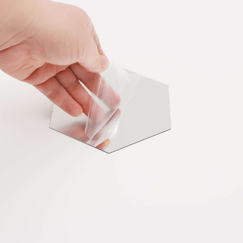 12 Pack Hexagon Acrylic Mirror Wall Stickers, 5" Removable Wall Decals For Home Decor