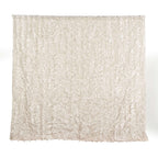 8ftx8ft Beige 3D Leaf Petal Taffeta Event Curtain Drapes, Backdrop Event Panel With Rod Pocket