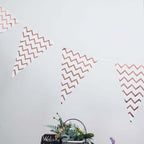 7.5ft Rose Gold Chevron Print Triangle Pennant Flag Party Banner - Clearance SALE