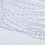 6-Pack Table Mats Wheat Design Silver - Vinyl Rectangle Non-Slip Surface for Stylish Settings 12"x18"