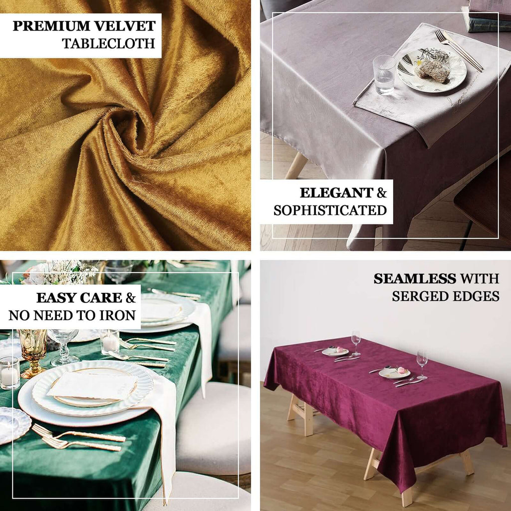 Premium Velvet 60"x102" Rectangle Tablecloth Mauve - Reusable & Soft Table Cover