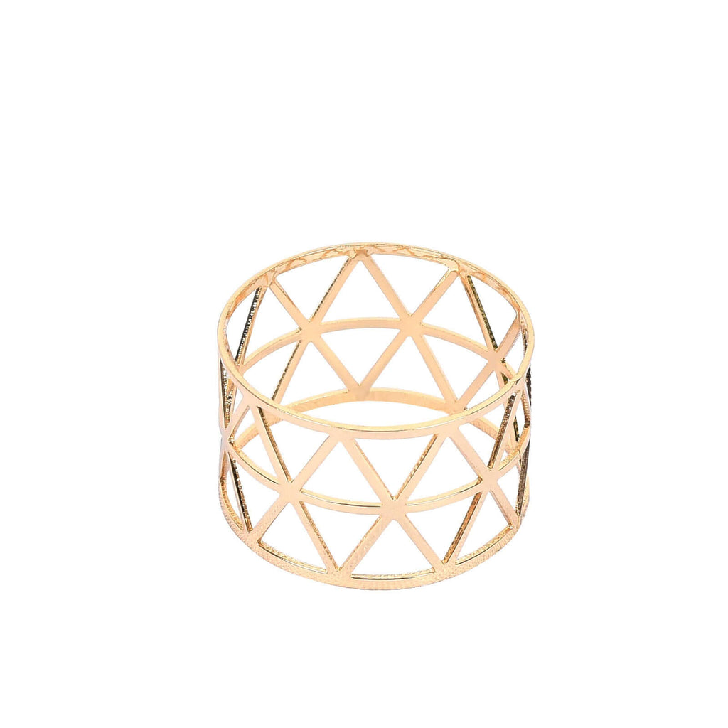5 Pack Metallic Gold Geometric Napkin Rings, Paper Napkin Holders
