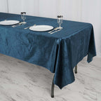 Premium Velvet 60"x102" Rectangle Tablecloth Navy Blue - Reusable & Soft Table Cover