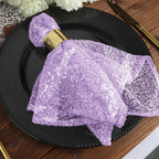 Sequin 20"x20" Napkin Lavender Lilac - Shimmering Dinner Napkin