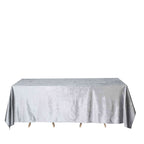 Premium Velvet 90"x132" Rectangle Tablecloth Silver - Reusable Soft & Seamless Table Cover