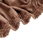 Velvet Chair Cushion Protector Stretch with Tie for Dining Chairs Copper - Durable Cover for Formal Gatherings