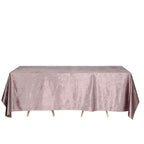 Premium Velvet 90"x132" Rectangle Tablecloth Mauve - Reusable Soft & Seamless Table Cover