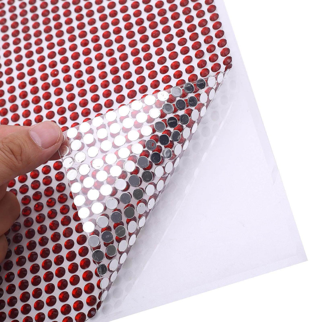 21â€x11" Red Self Adhesive Rhinestone Diamond Sticker Wrap Sheets, DIY Craft Gem Stickers