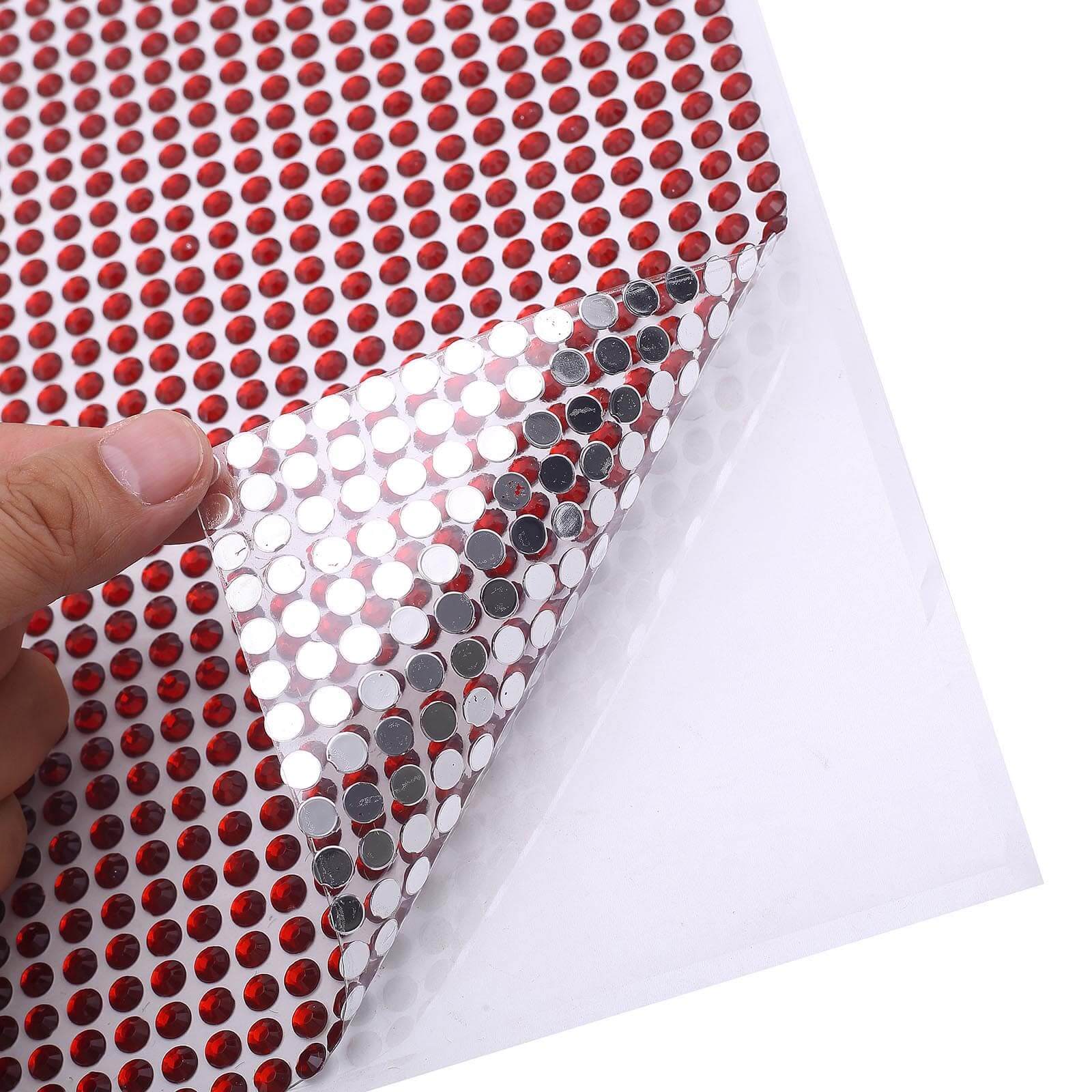 21â€x11" Red Self Adhesive Rhinestone Diamond Sticker Wrap Sheets, DIY Craft Gem Stickers