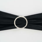 Rhinestone Chair Sash Band Buckle Silver 2" Circle Metal - Glittering Diamond Bow Pin for Chair Sashes & Wedding Decor