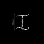 12 Pack 1.5" Clear Rhinestone Monogram Letter Jewel Sticker Self Adhesive DIY Diamond Decor - I