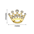 Rhinestone Metal Crown Sash Band Buckle Gold - Glittering Tiara Accent for Weddings & Special Occasions 2" - Bell Racket Store