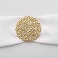 Rhinestone Metal Flower Chair Sash Band Buckle Gold - Glittering Diamond Accent for Weddings & Celebrations 3"