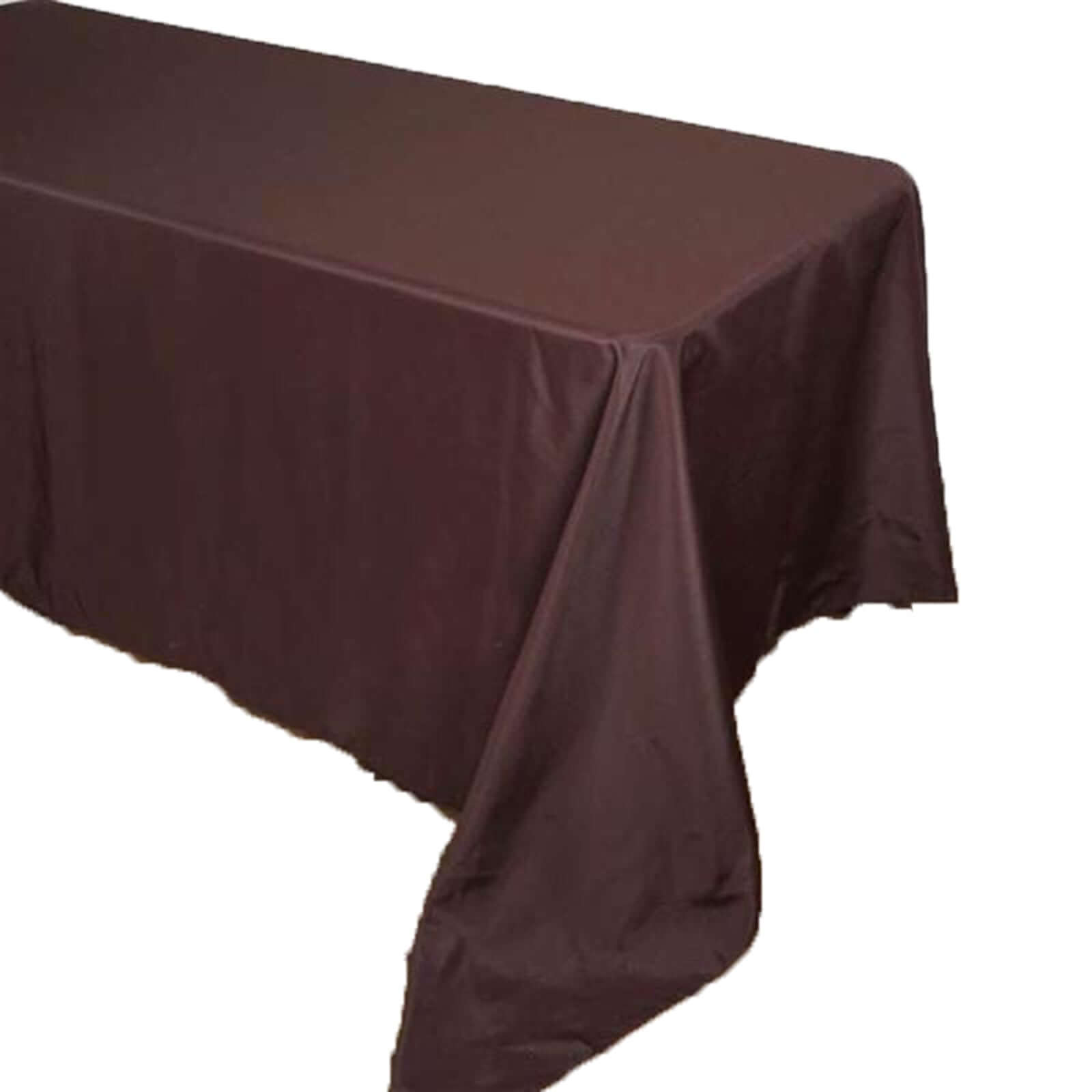 Polyester 90"x156" Rectangle Tablecloth Chocolate - Seamless Wrinkle-Resistant Table Cover