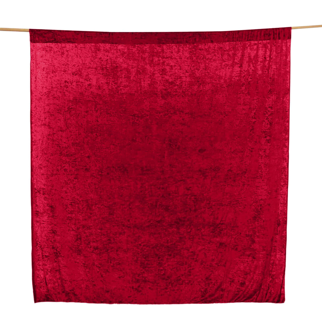 Burgundy Crushed Velvet Backdrop Curtain â€“ 8ft x 8ft Event Drape with Rod Pocket, Privacy Panel for Photo Booths & Events