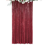 8ftx8ft Burgundy Sequin Event Curtain Drapes, Backdrop Event Panel