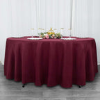 Premium Polyester 108" Round Tablecloth Burgundy - Wrinkle-Resistant 220GSM Table Cover