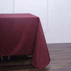 Polyester Square 90"x90" Tablecloth Burgundy - Wrinkle-Resistant & Durable Table Cover