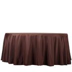 Polyester 132" Round Tablecloth Chocolate - Seamless Chic Table Cover